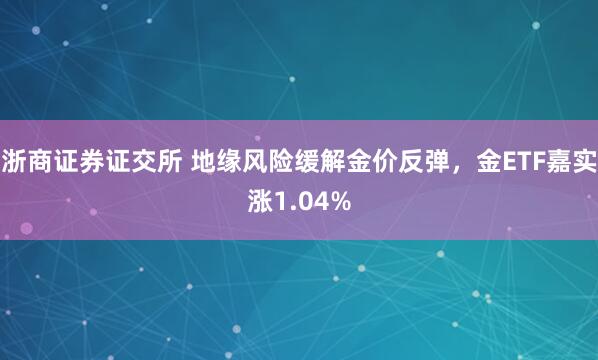 浙商证券证交所 地缘风险缓解金价反弹，金ETF嘉实涨1.04%